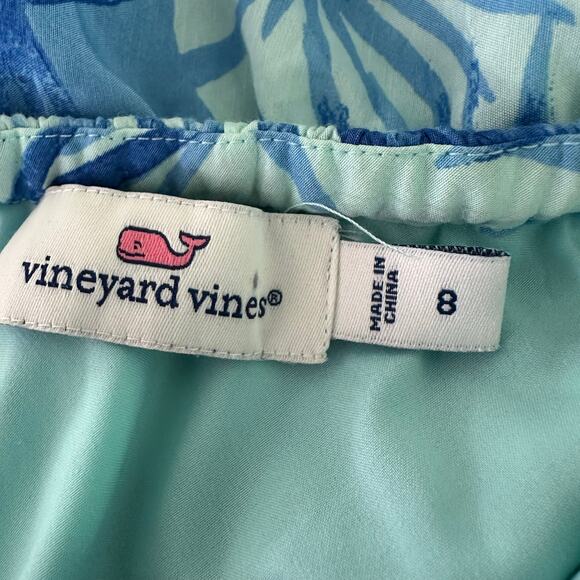 Vineyard Vines Electric Palm One Shoulder High-Low Maxi Dress Size 8 - Picture 9 of 9